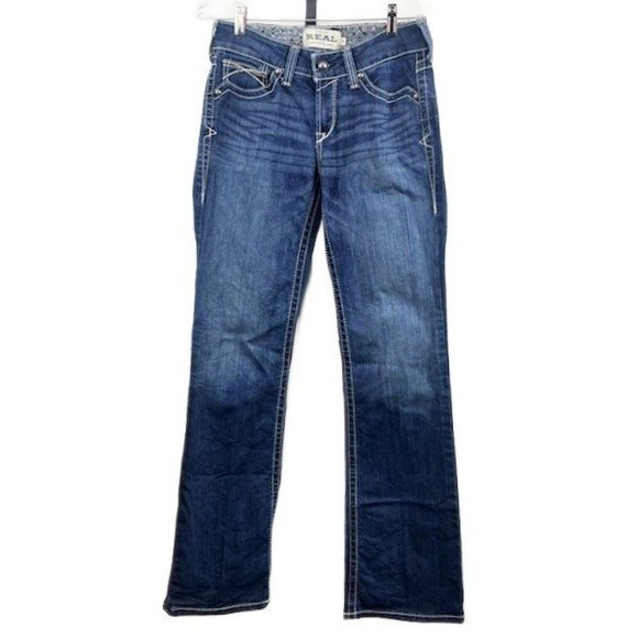 Ariat Denim - Ariat REAL Denim Bootcut Jeans Wash Embellished‎ Pockets Women Size 29L